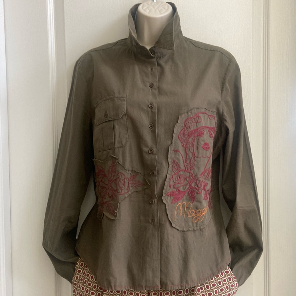 Unique cotton Khaki shirt Made in Italy
